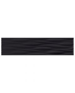 Krea 2.0 4x16 Black Ripple Glossy Wall Tile 