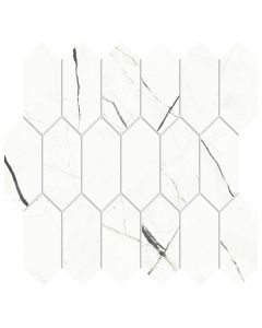 marble porcelain tile white picket mosaic