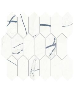 marble porcelain tile white picket mosaic and blue