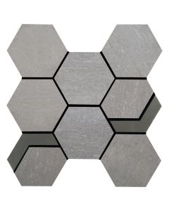 NATIVE METAL HEX MOSAIC CRUCIBLE STEEL W/ IRON UNPOLISHED