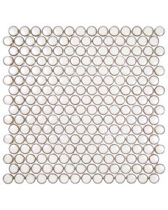 Glazed Penny Round Dandelion Mosaic Sheet Porcelain Tile