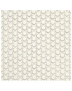 Glazed Penny Round French Vanilla Mosaic Sheet Porcelain Tile
