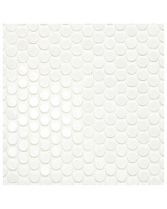 Glazed Penny Round White Mosaic Sheet Porcelain Tile