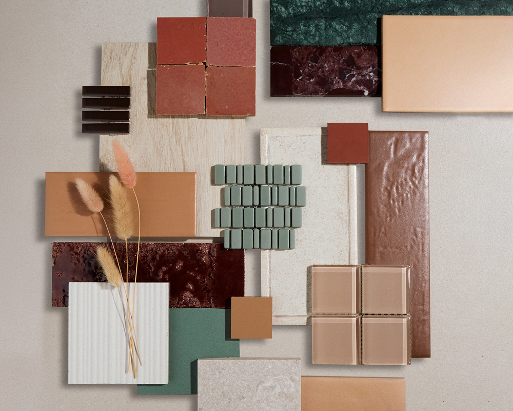 concrete tile, blue tile, color trends 2025, cement tile, floor tiles, wall tile, bathroom tiles, 