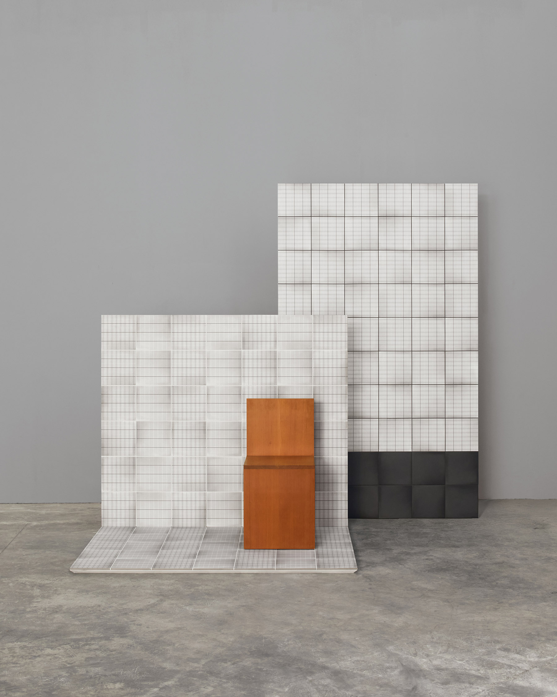 Charcoal, Light Grey Grid L, & Light Grey Grid S