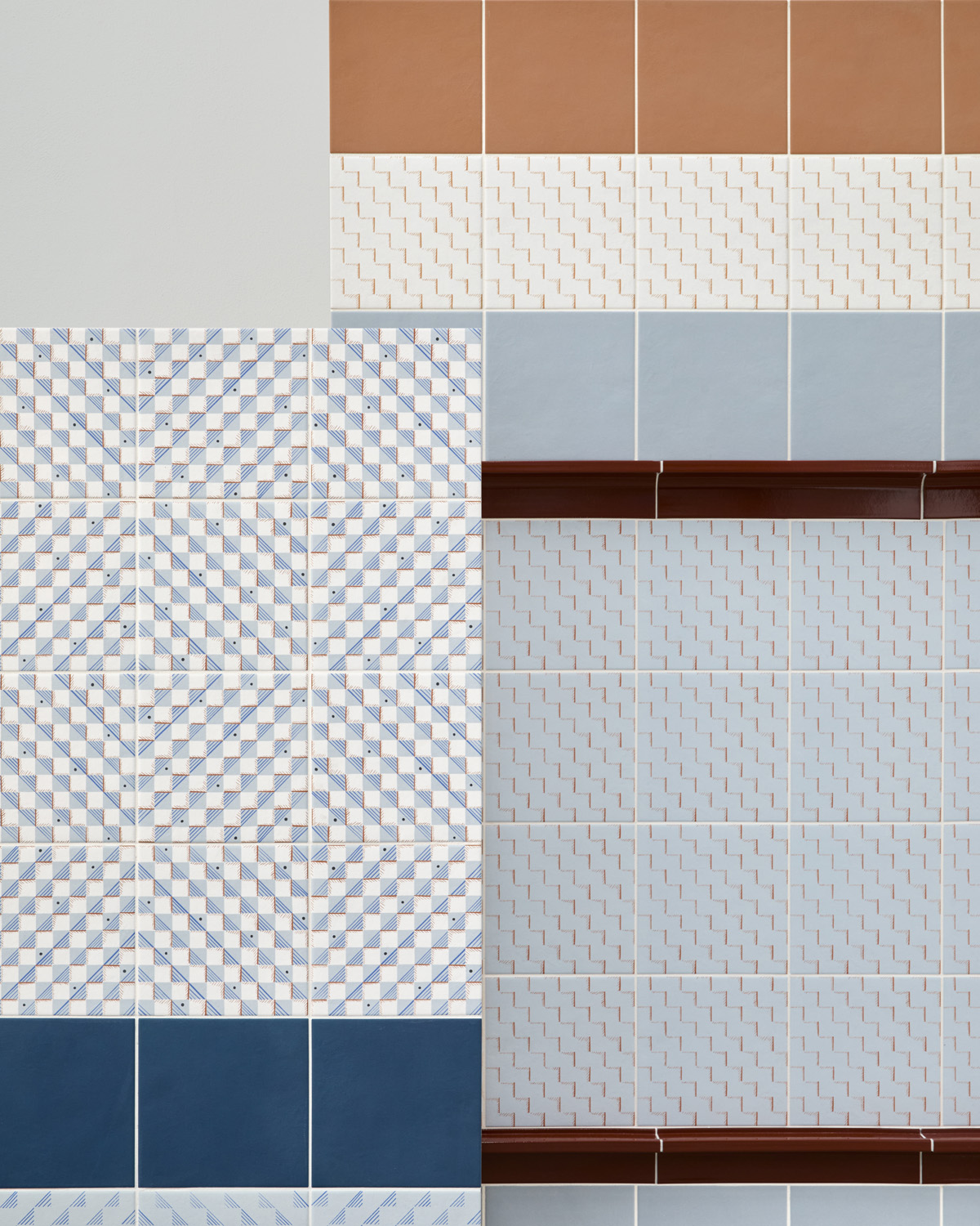 patterned blue and white tile