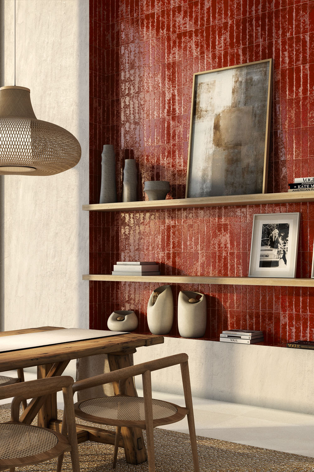 red brick ceramic wall tile