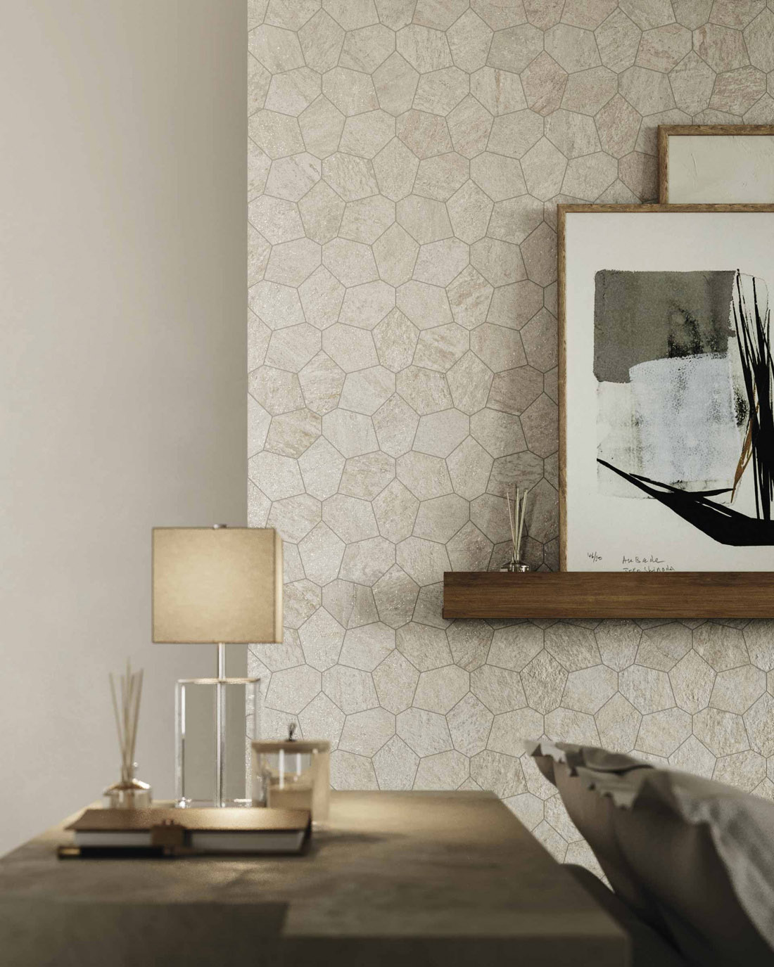 hex pebble mosaic stone