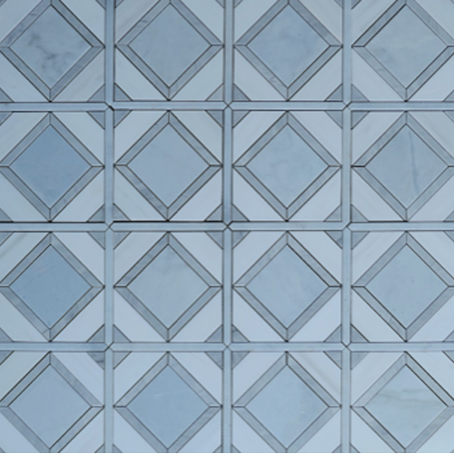 blue natural stone mosaic geometric pattten