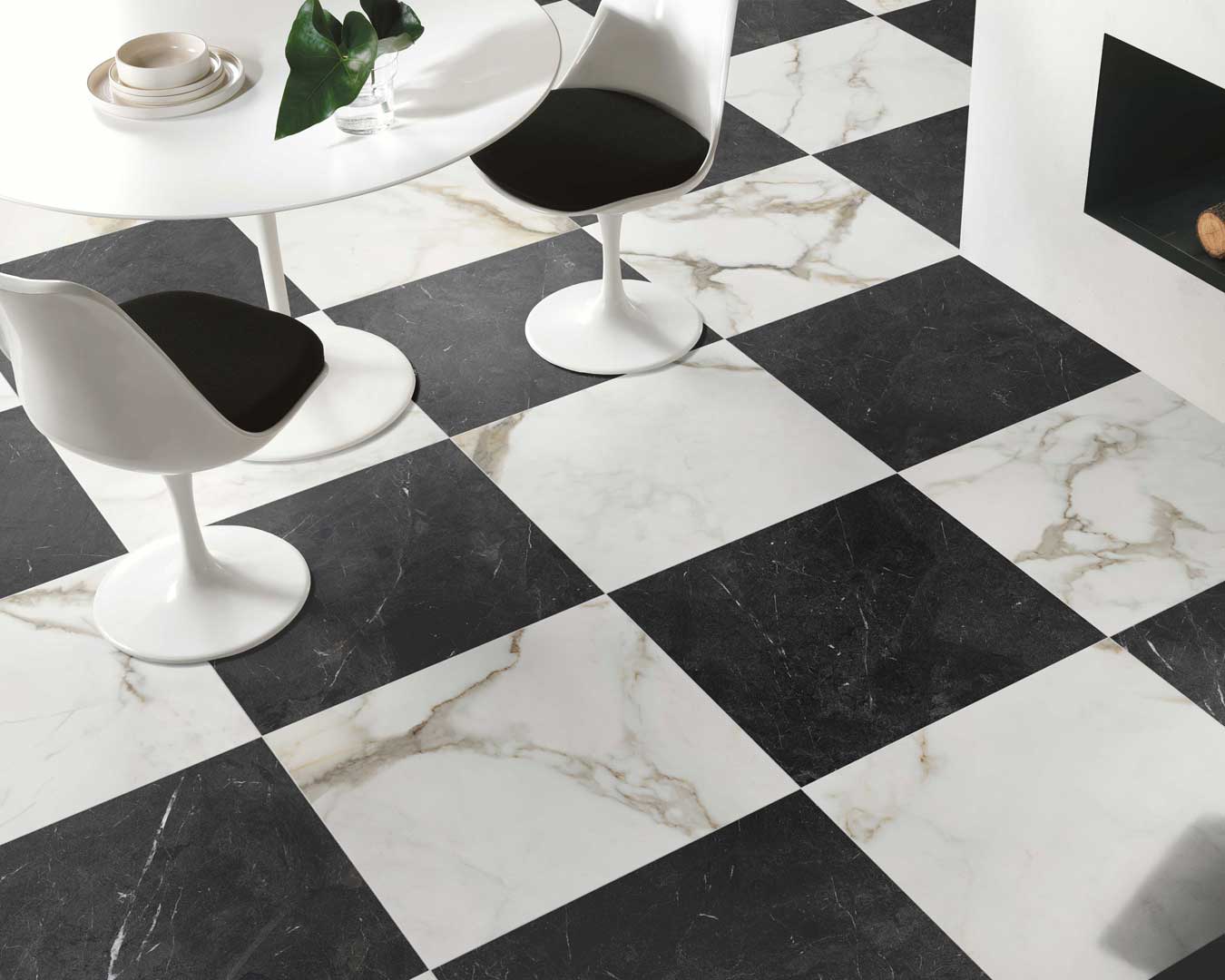 Modern bathroom, checkered board tile, porcelain tile, checker tiles, 