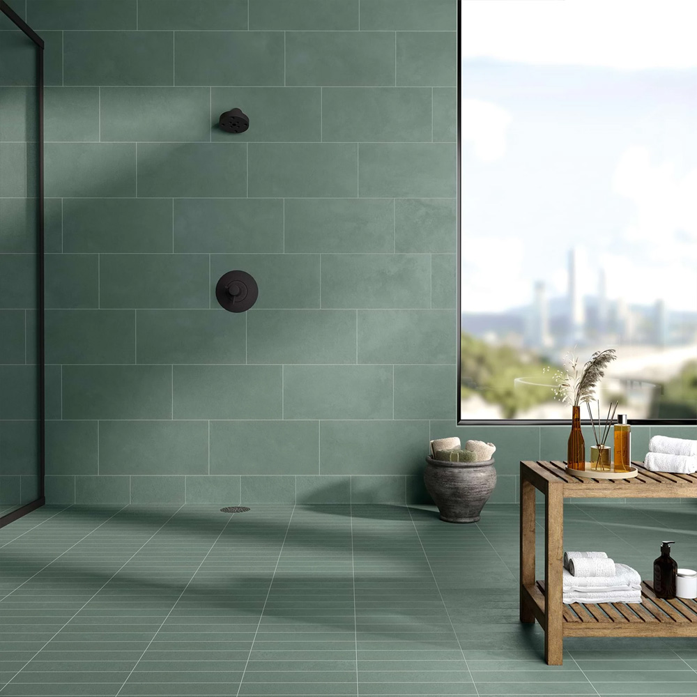 cement green porcelain tile made in usa