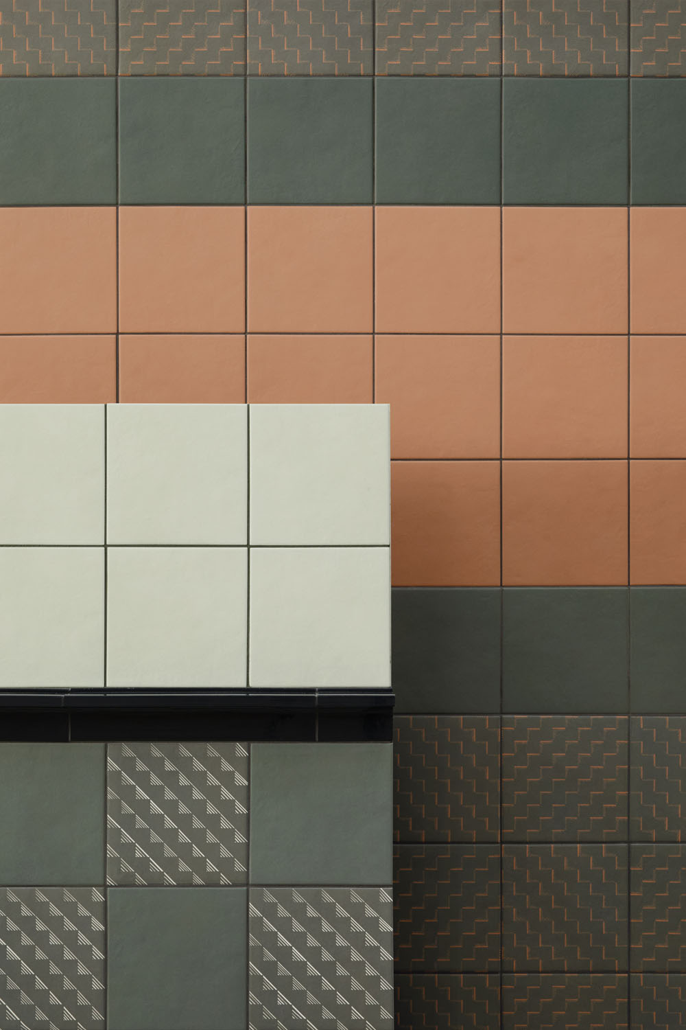 green pattern porcelain tile