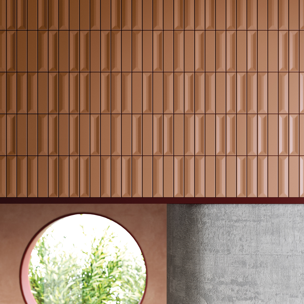 Ceramic tile, wall tile, kitchen tile, kitchen backsplash, peach color tile, peach fuzz, decorative tile, ceramic, bathroom tile, shower tile, 3d tile, 