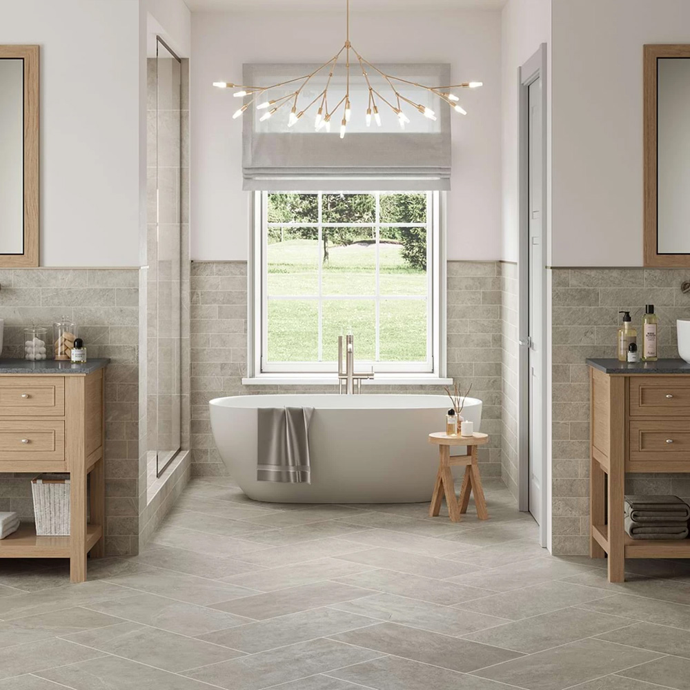 stone bathroom affordable luxury porcelain tile made in usa