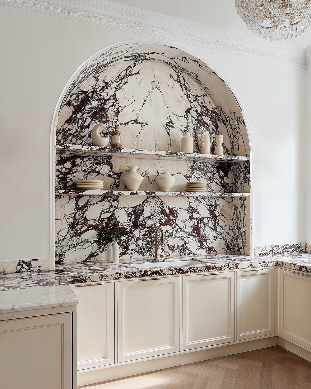 marble porcelain tile slab in kitchen